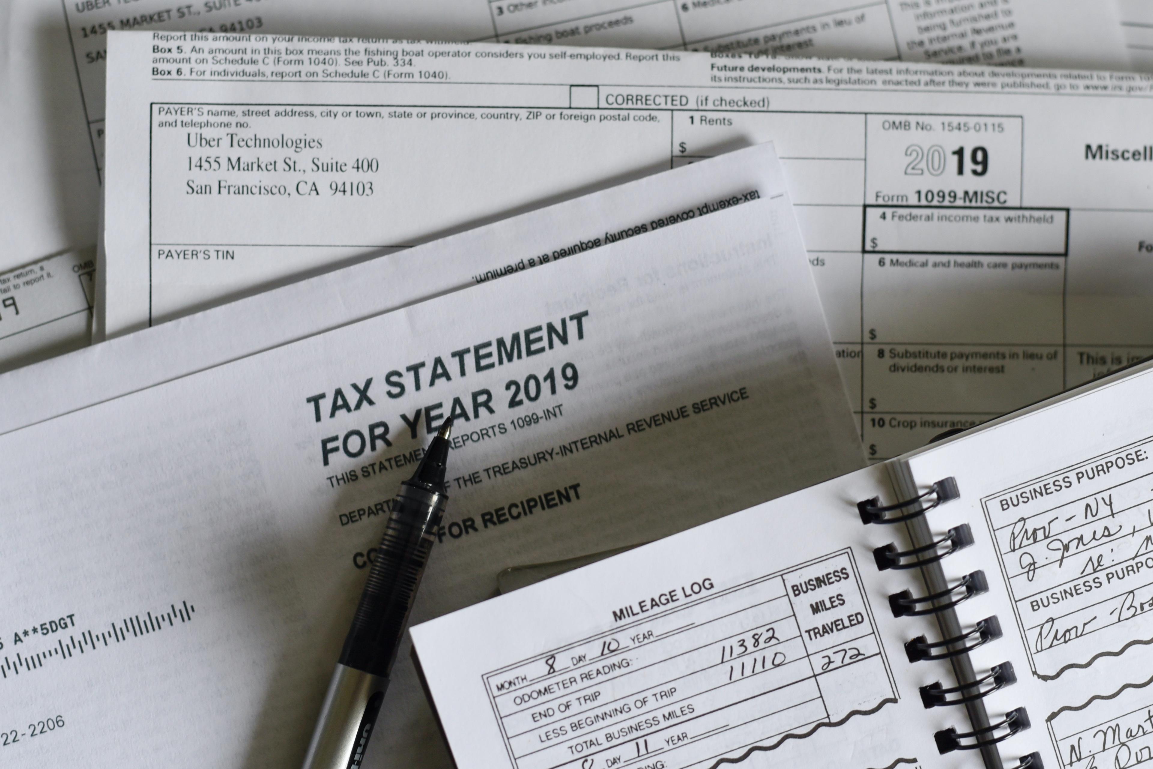 Blank tax return documents